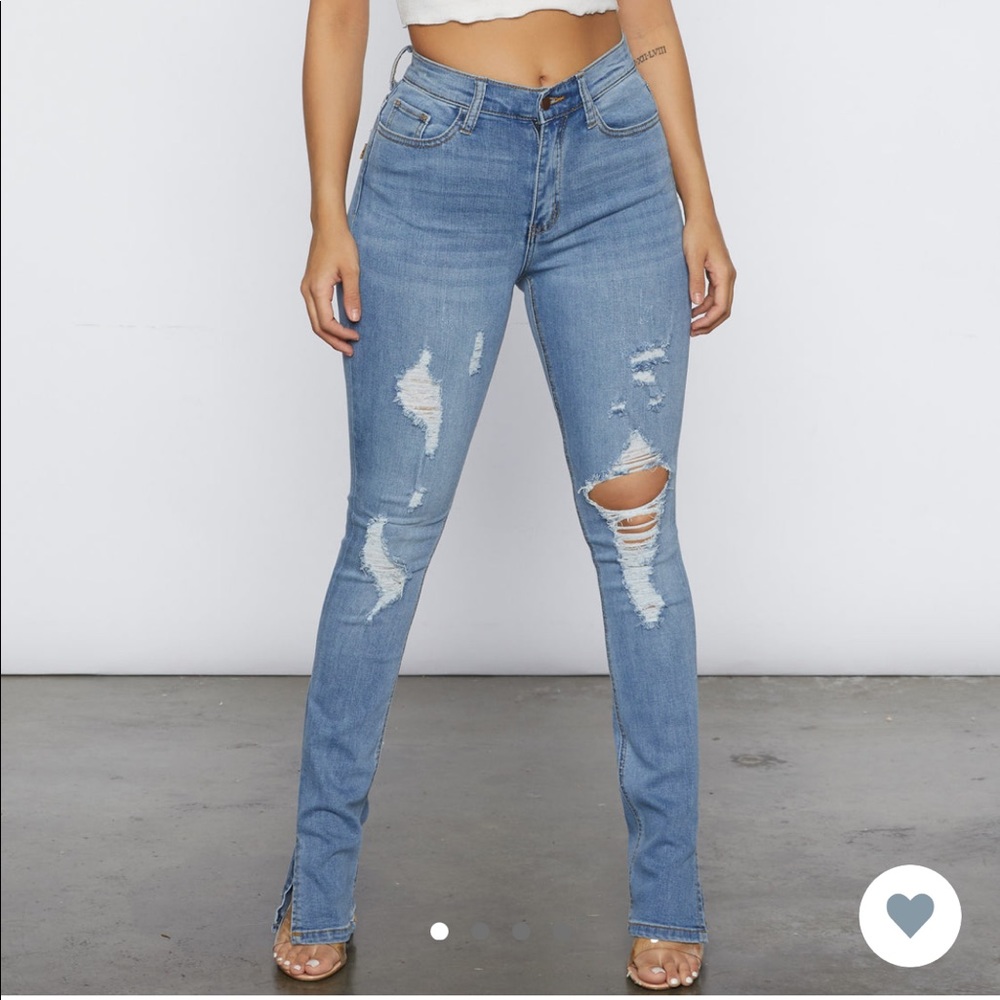 Vibrant Distressed Flare Distressed Jeans